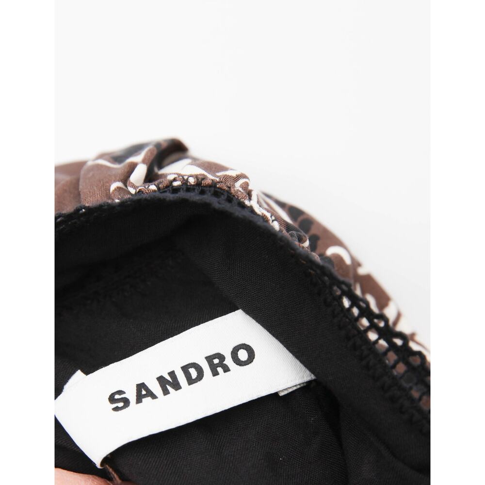 Sandro Bandana Brown Abstract Print Midi Dress - Picture 10 of 11